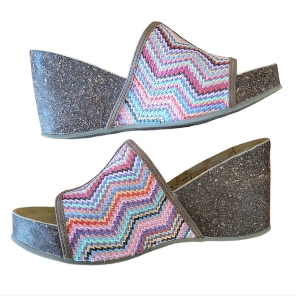 Blowfish of Malibu Colorful Wedge Sandals Size 8 - Picture 3 of 5